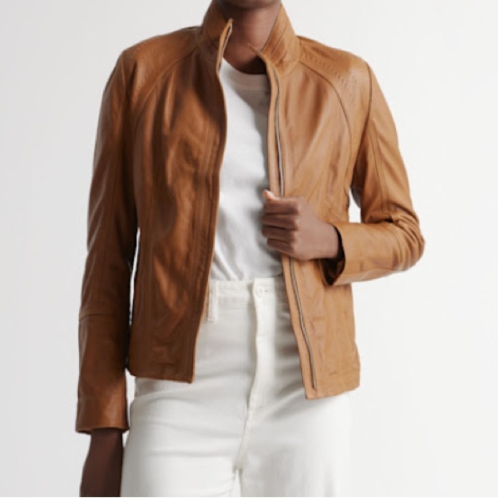 Quince 100% Leather Stand-Collar Jacket - M